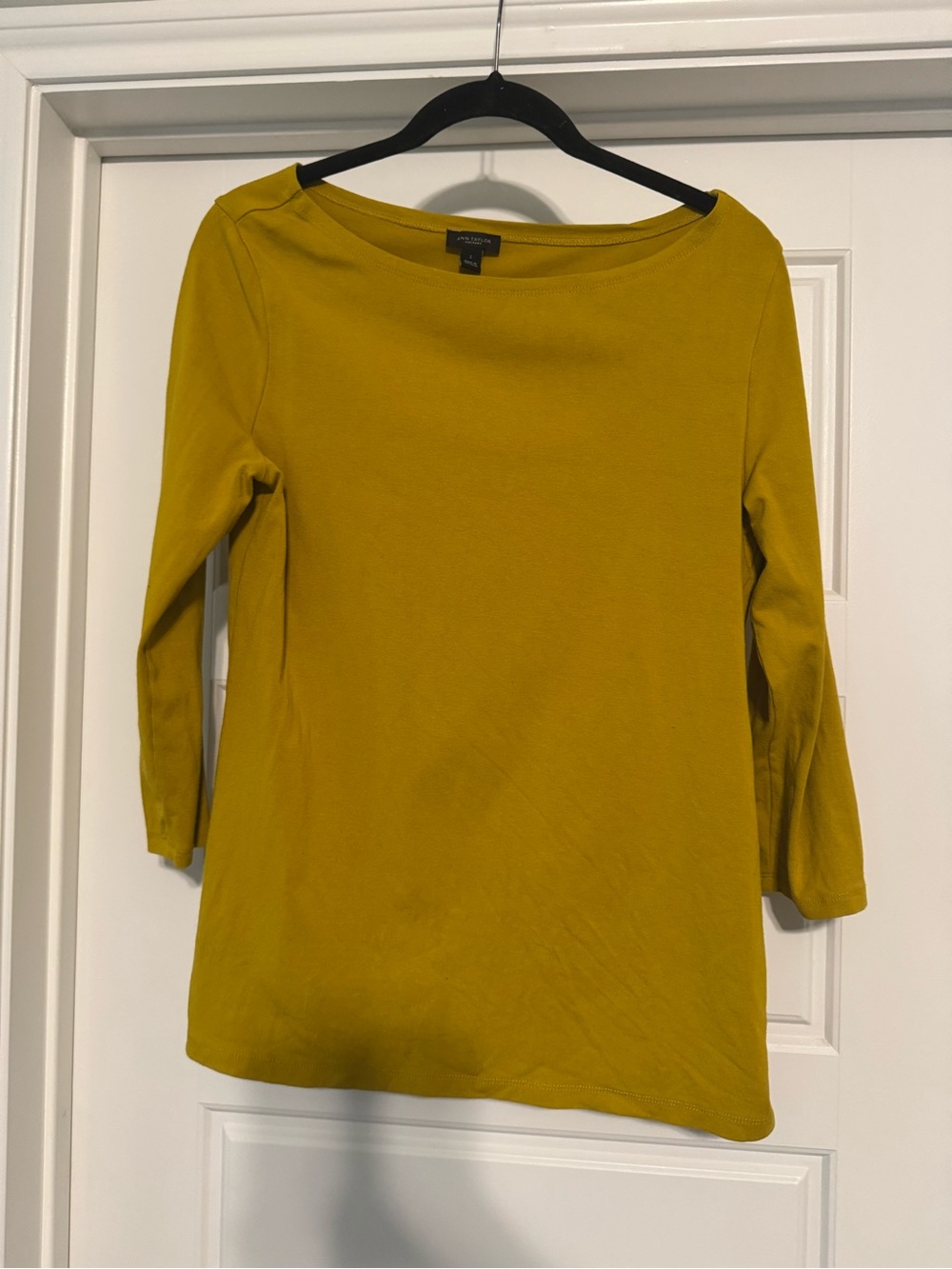 Mustard Yellow Boatneck Long Sleeve Top